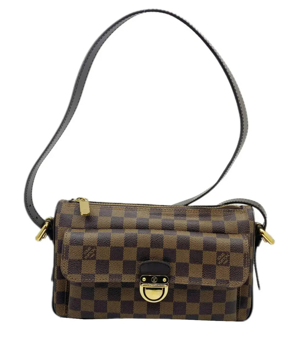 Louis Vuitton Damier Ravello Shoulder Bag Canvas Leather Ebene Brown